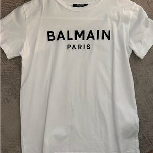 Balmain Paris Boys White Logo Tee size 12